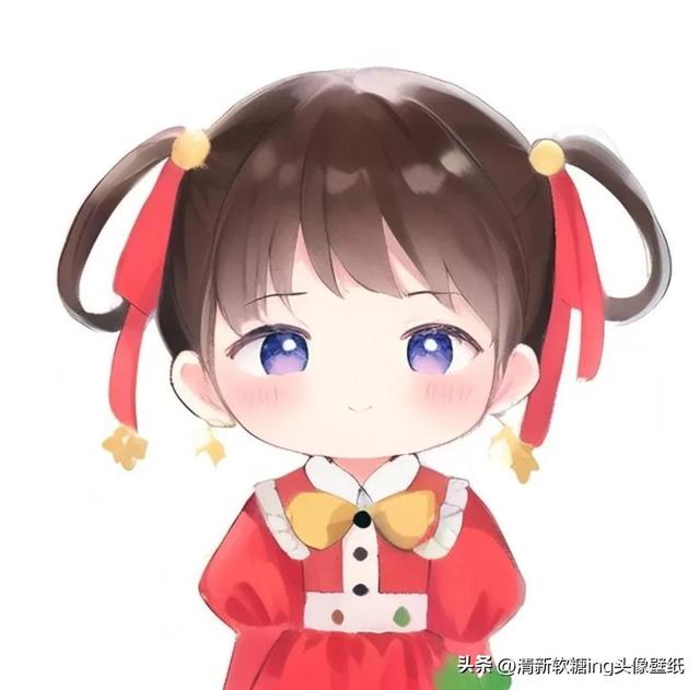 Q版女生，红衣服小女孩，甜萌头像