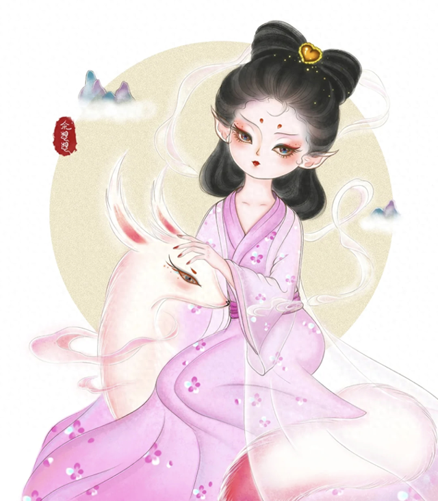 灵动的古风美女插画，实在太美了