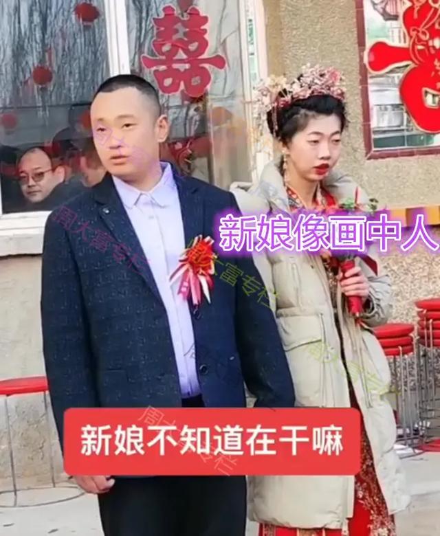 河南男子结婚，新娘因相貌奇特走红，网友：像古画里的中原美女