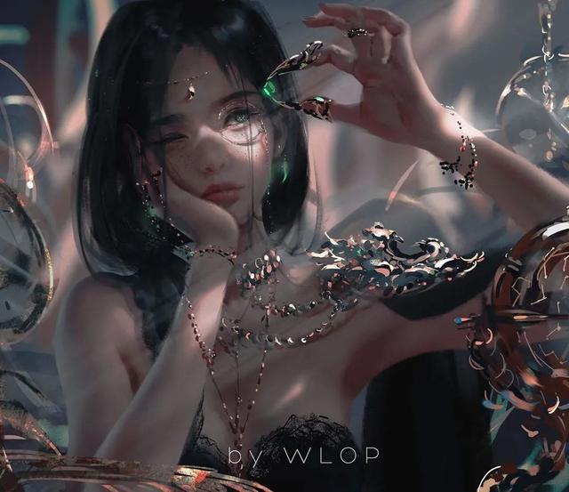 WLOP画师笔下的美女｜肉感十足，活灵活现