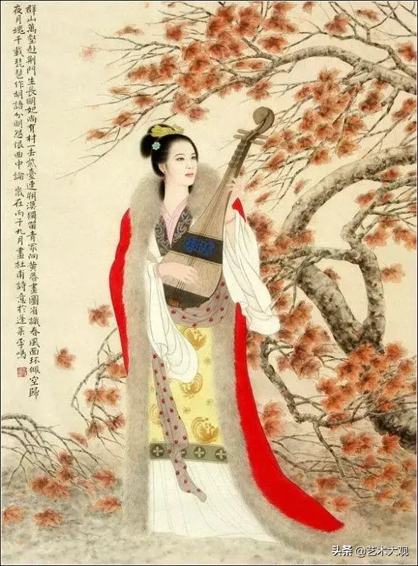 温婉秀美的古代仕女工笔画