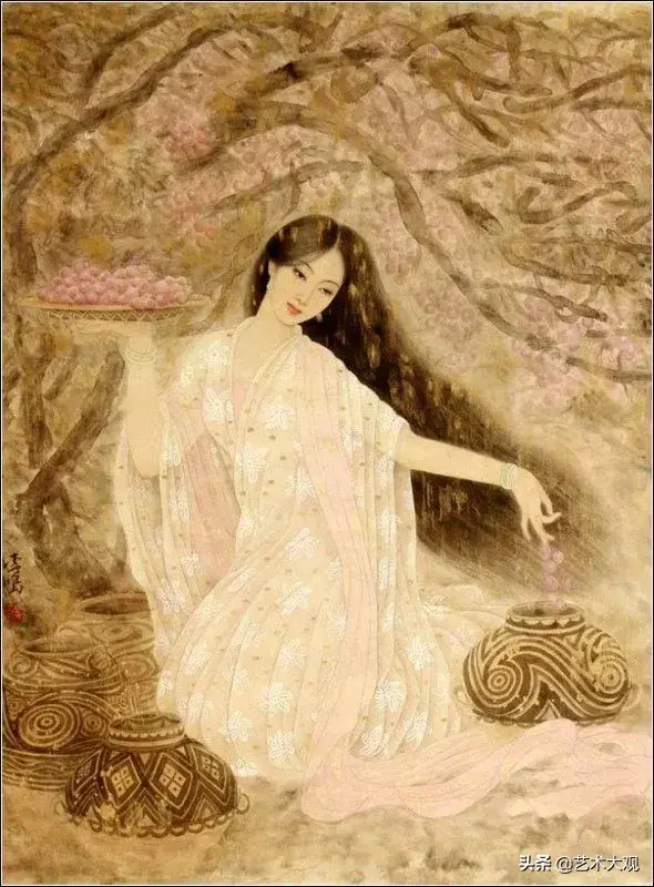 温婉秀美的古代仕女工笔画