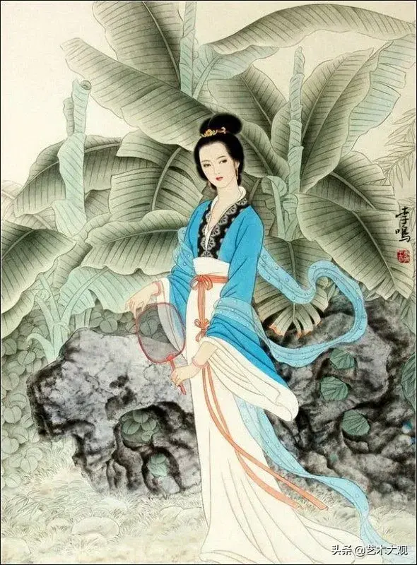 温婉秀美的古代仕女工笔画