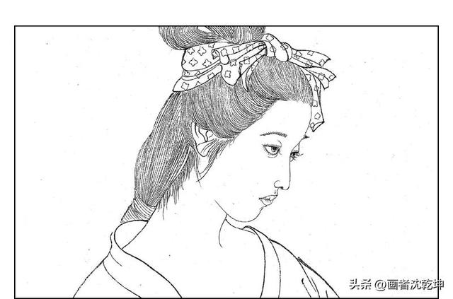 何家英工笔人物《四大美女》线描底稿附彩图，千笔万笔，无一败笔