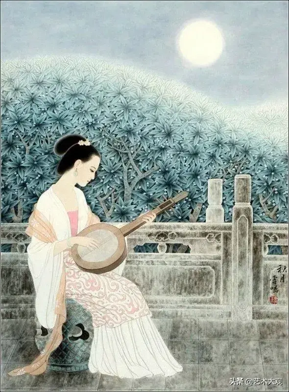 温婉秀美的古代仕女工笔画