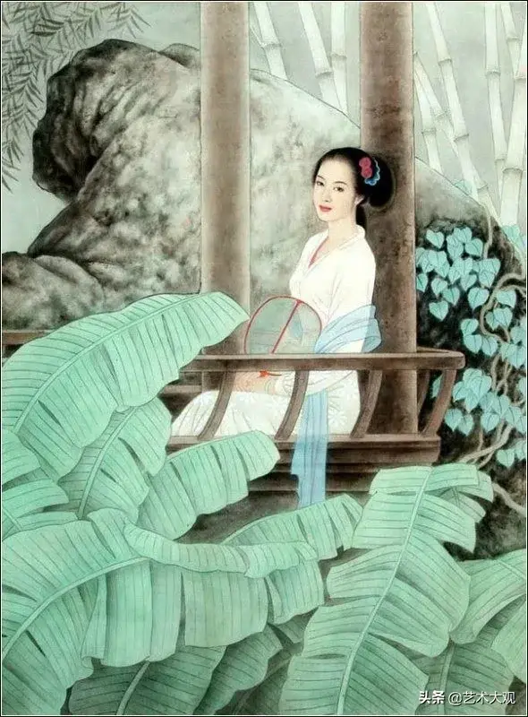 温婉秀美的古代仕女工笔画