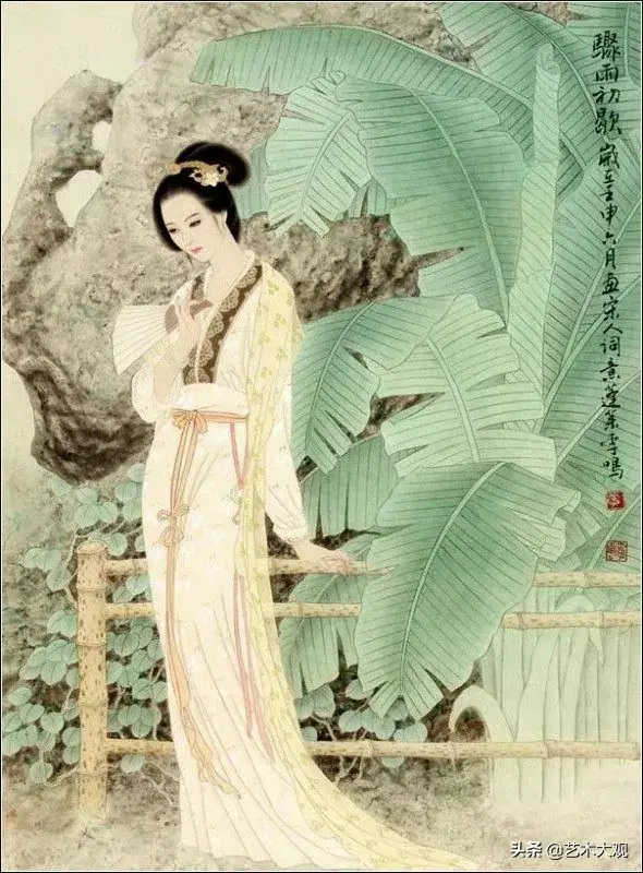 温婉秀美的古代仕女工笔画