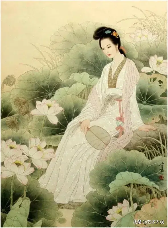 温婉秀美的古代仕女工笔画