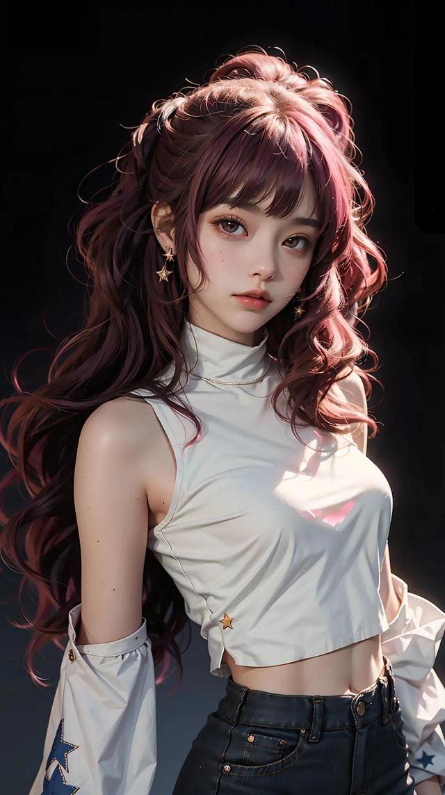 AI绘画 粉发少女