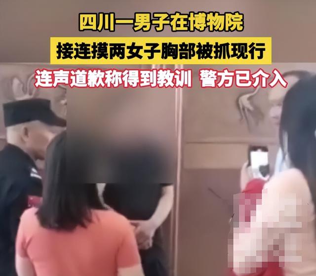 色胆包天！四川博物馆一男子连续碰2女子胸部被抓现行，警方介入