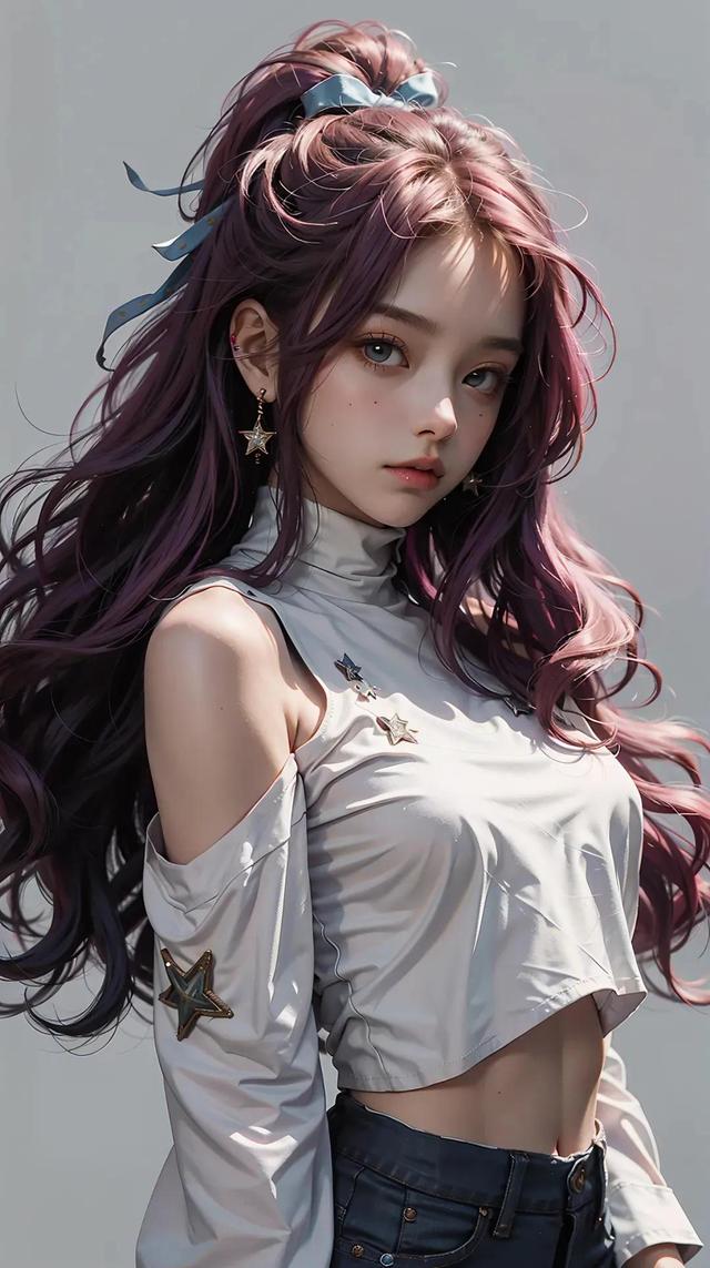 AI绘画 粉发少女