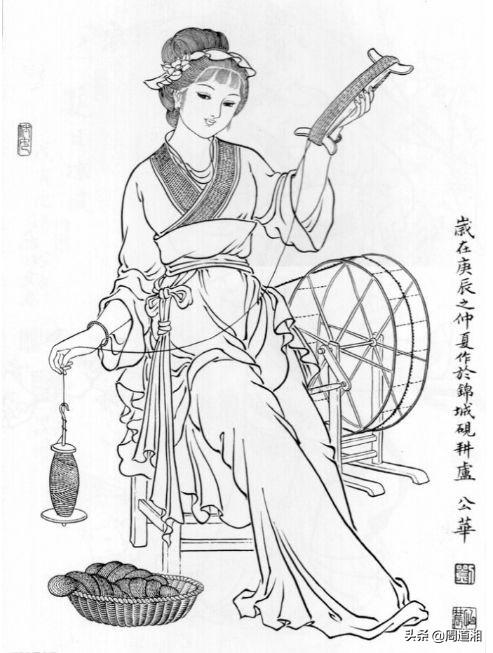 「黑白线稿」古风美人白描线稿素材（附人物五官画法）