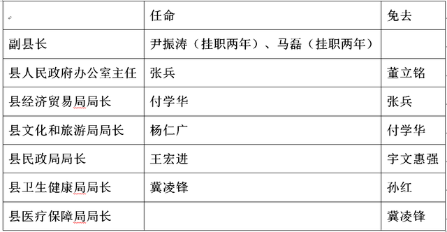 陕西一县同日任免多位干部，涉及两位“80后”挂职副县长，一位主任，五个局长岗位