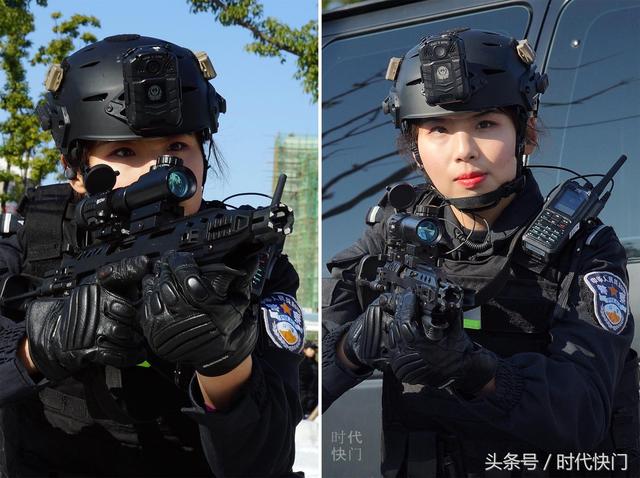 不爱红装爱武装！英气逼人美女特警手握钢枪腰插左轮美到爆