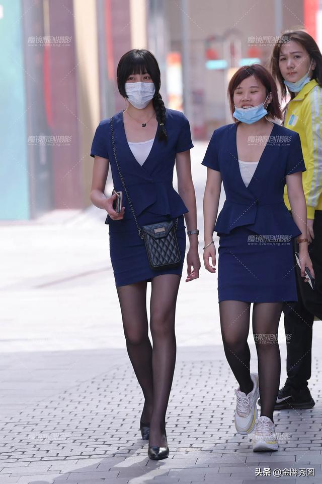 黑丝高跟制服女生在阳光下特别耀眼闪亮