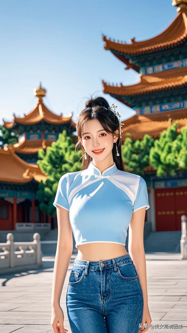 千佛山：美女如花娇韵显，清眸似月意难收