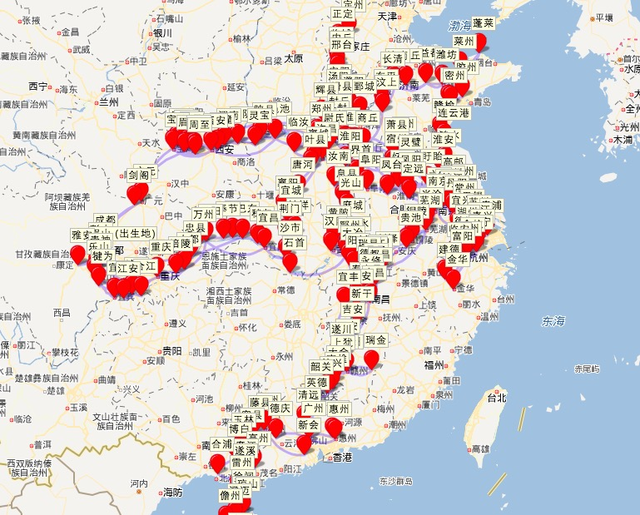 有人把苏轼一生的足迹做成了地图，忽然发现了不得了的事情