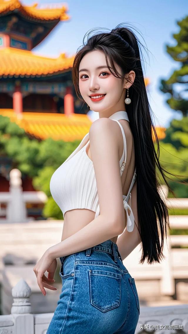 千佛山：美女如花娇韵显，清眸似月意难收